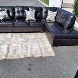 FAUX Leather Sectional Couch 