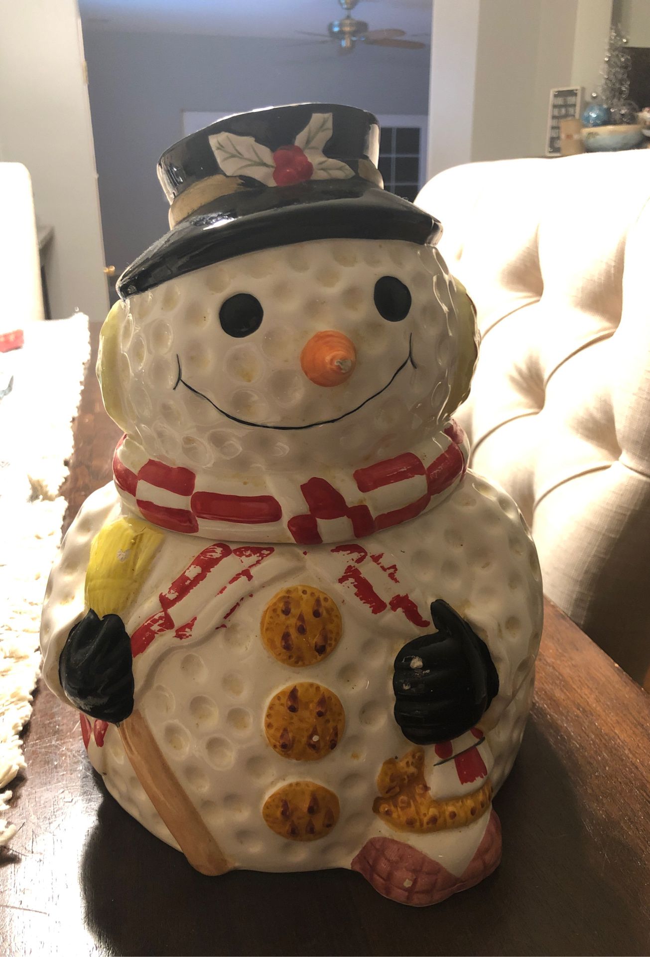 Snowman cookie jar everyday Gibson