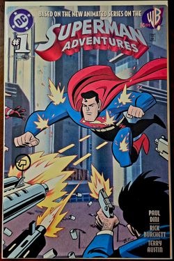 Superman Adventures #1🔑 DC Comics 1996 1st Print Newsstand Variant NM 🔥🔥🔥