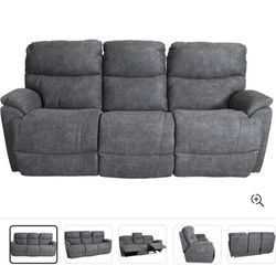 Living Room Sofa La-Z-Boy Trouper Charcoal Power Reclining Sofa