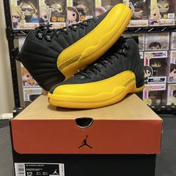 Jordan 12 Black University Gold Size 12