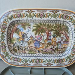 Ceramic Portugal Art Plate Village Scene