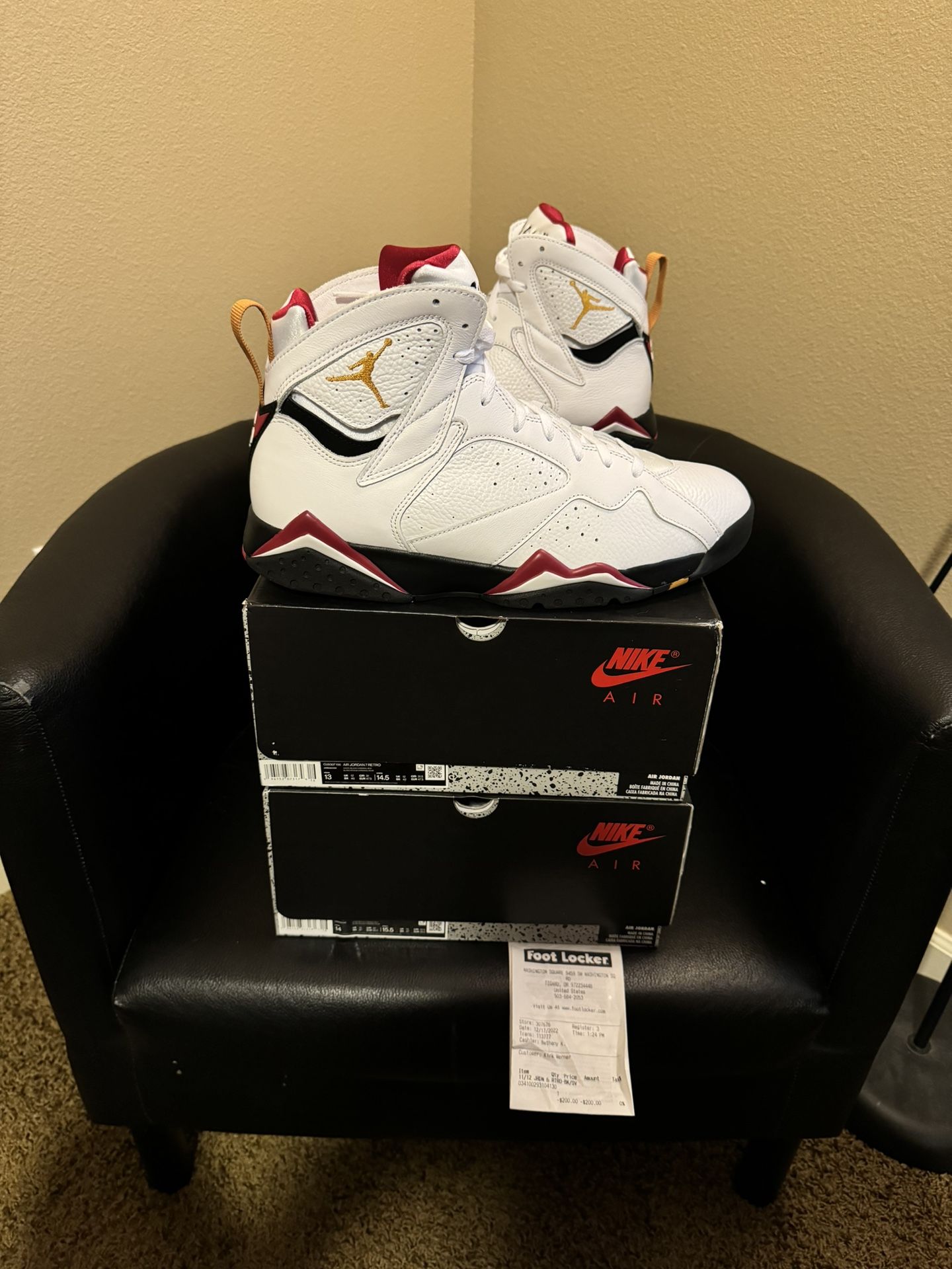 Brand new Air Jordan Cardinal 7’s size 13 & 14 with original boxes and proof of purchase. No trades cash is king and price is firm.