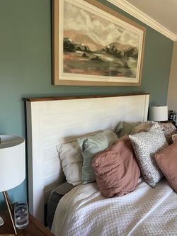 King bed frame and 2 side tables
