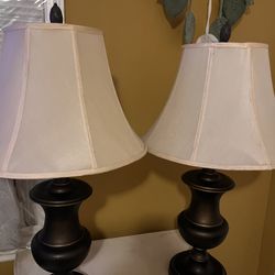 Lamps -2  Bronze Brown Including Shade