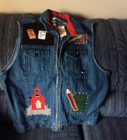 Blue Denim school themed vest