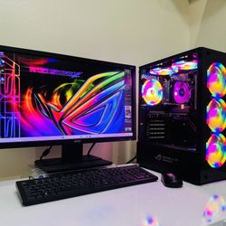 NEW ASUS Gaming PC 12 Core RYZEN 5 @3,4G. NVidia GTX 1050TI. 128G M2 NVme/2T HDD, 16G RAM, USB3.2, WIFI/Bluetooth. 550W PSU, 24”Monit. Key/Mou. Win11P