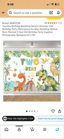 Dino bday banner