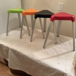 Set of 4 Colorful Stools