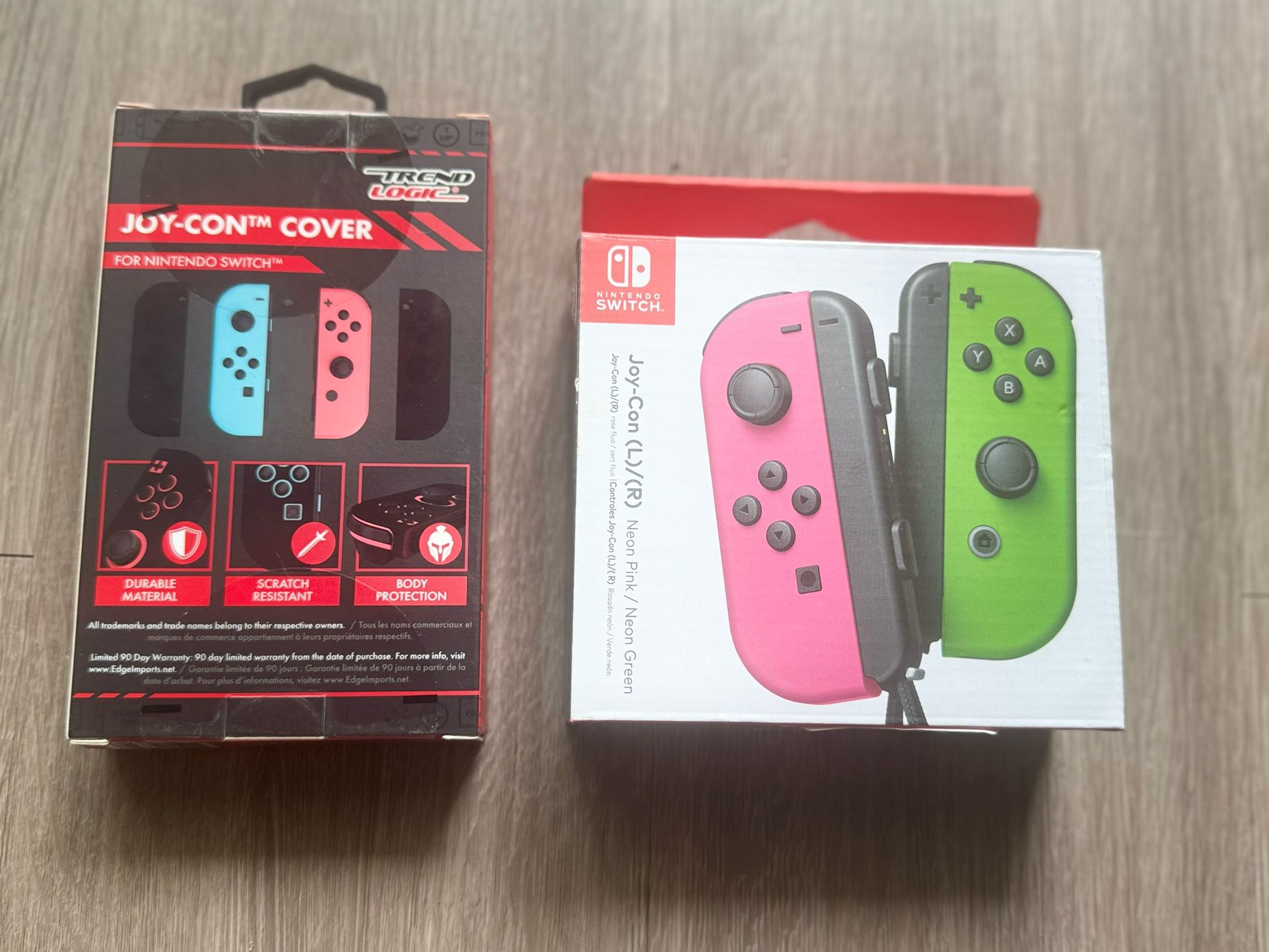 Nintendo Switch - Joy-Con (L/R)-Neon Green/Neon Pink And Cover