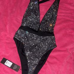 Women’s NWT Rhinestone Swimsuit/Bodysuit