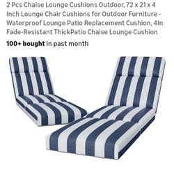 2 pcs lounge chair cushion 72×21x4 and  80x26x4