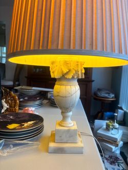 Vintage Alabaster lamp  27” high $125