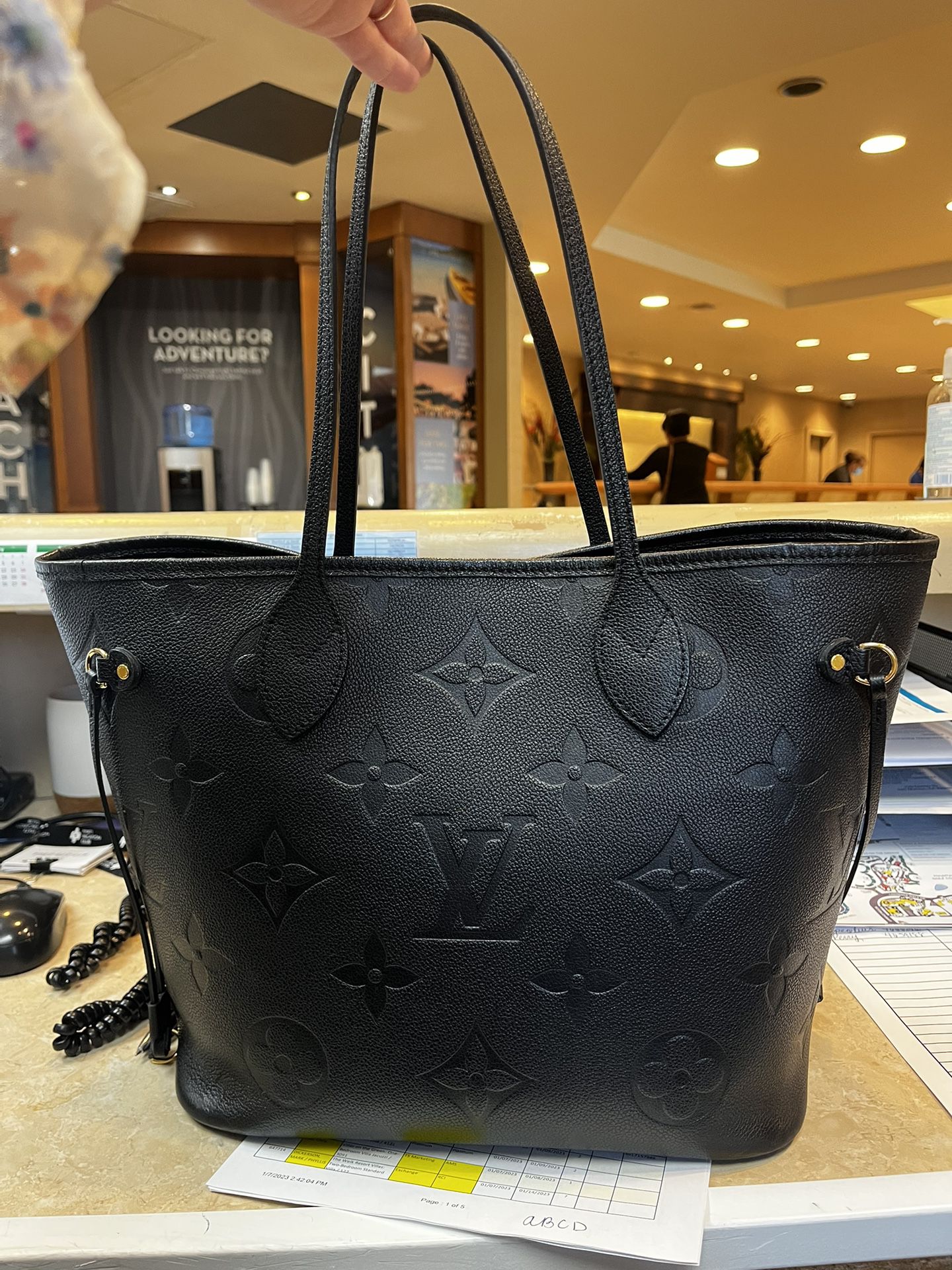 I bought the new Neverfull MM in Empreinte Leather in the color