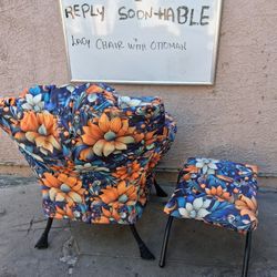 Lazy  Boy Chair With Ottoman 