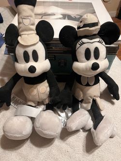 Disney Steamboat Willie Mickey & Minnie Plush Set