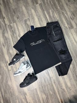 Louis Vuitton Shoes with lv Shirt and Amiri jeans brand new