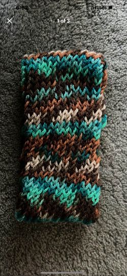 Teal/Brown Multi Colored Handmade Ear Warmer