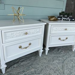 Vintage Hollywood Regency Permacraft Solid Wood Nightstands