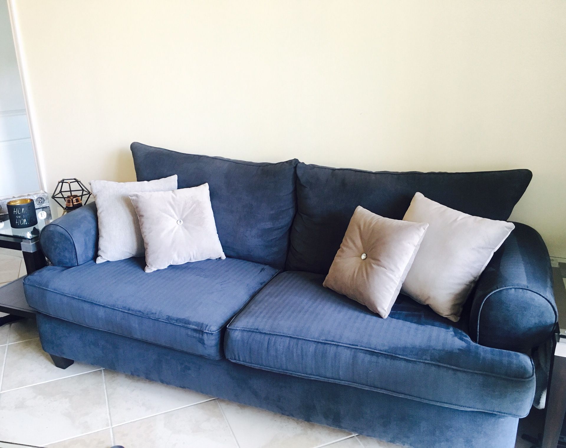 Super comfy blue sofa couch