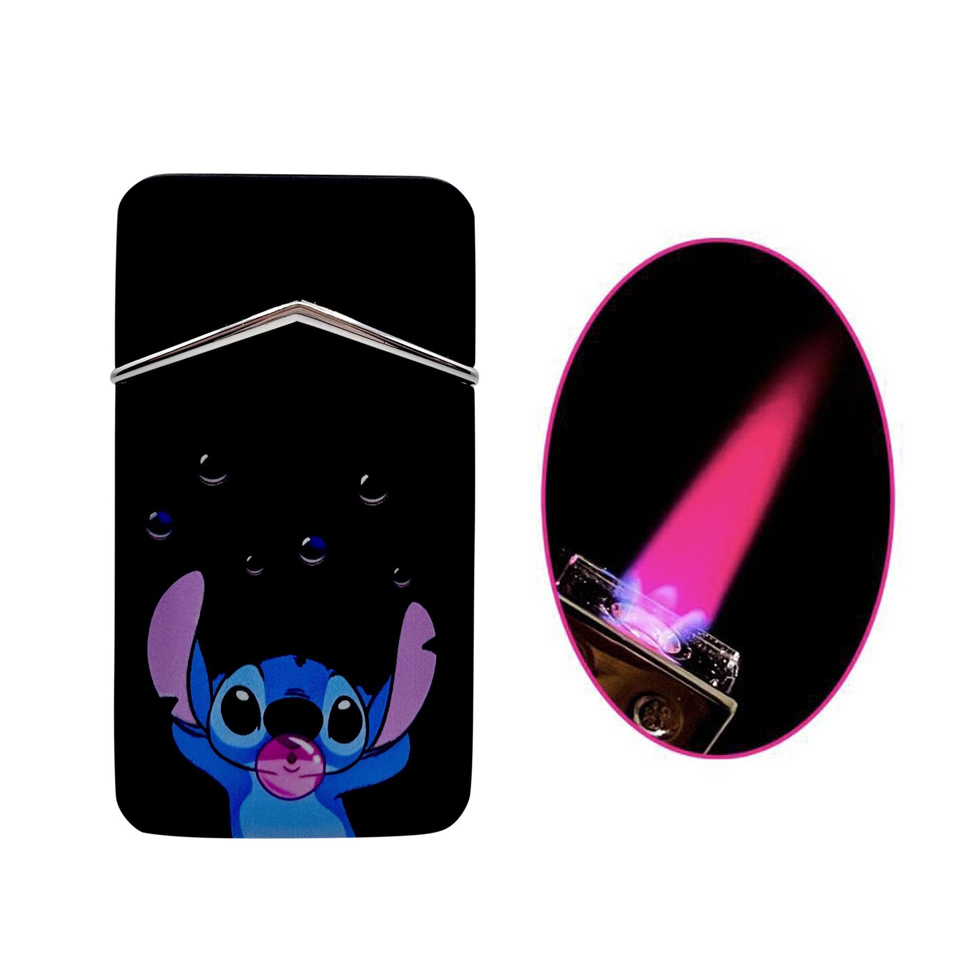 Lilo And Stitch Pink Flame Refillable Butane Torch Lighter