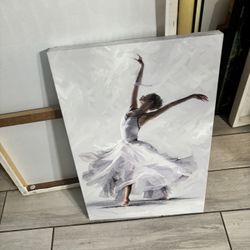 Ballerina & Quote Wall Art – Set of 2 for Girls Room