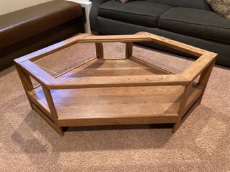 Sturdy Glass Top Corner Table $20
