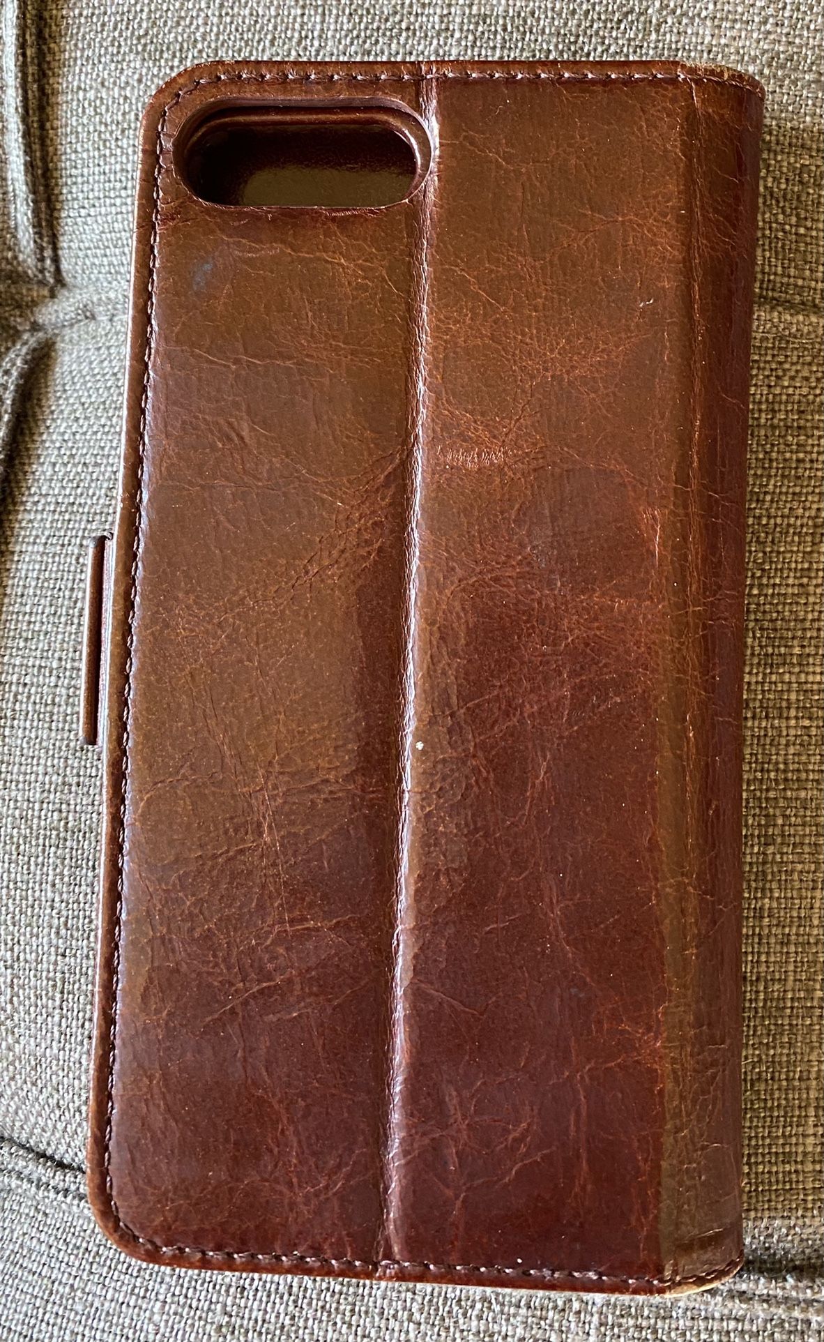 7 Plus or 8 Plus Brown Leather Cover/Wallet