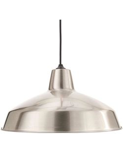 Brushed Nickel Industrial Pendant Light (Set of Two)
