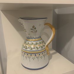 Vintage La Talavera Spain Pottery Vase Hand Painted Bottle 