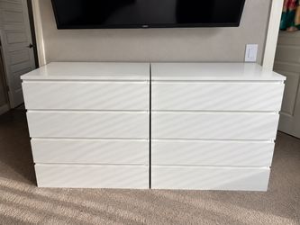 IKEA MALM White 4-Drawer Dressers (2)