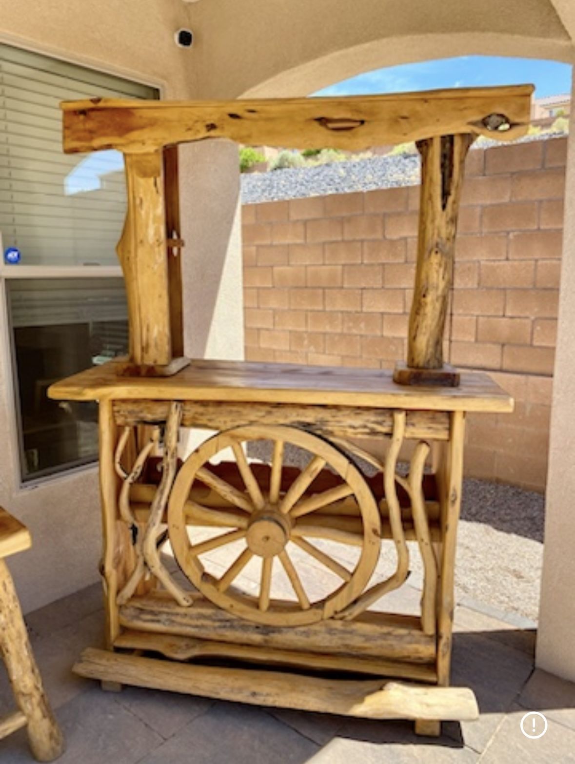 Outdoor / Indoor Rustic Western Ranch Farmhouse Bar With Stools