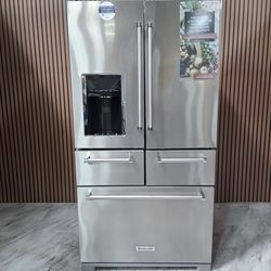 KitchenAid 25.8 Cu. Ft. 36" French Door Refrigerator with Platinum Interior (KRMF706ESS-D-8490)
