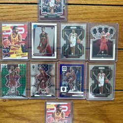 Evan Mobley Lot 10 Cards | Rookies Prizms  + Numbered 9/75