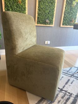 Green Upholstered Armless Accent Chair (2 chairs-$150 each)