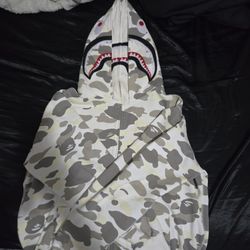 Glow In The Dark White Bape Hoodie
