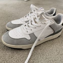 H & M Mens White/Gray Trainers Shoes 