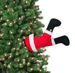 Batt Operated 16 inch small Santa Kickers Decor for Christmas Tree, Indoor Holiday Decor