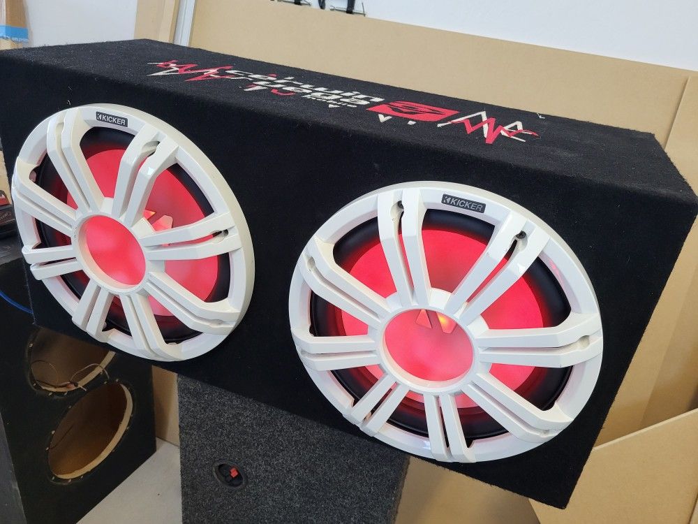 2 - 12" Kicker KMF124 Subwoofers In Sealed Enclosure