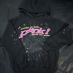 Sp5der P*nk Hoodie Black
