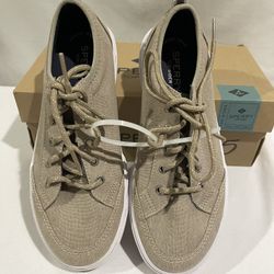 New Sperry Top Sider Kids Deckfin Khaki Size 3:5 
