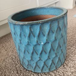 Blue Flower Pot 9”