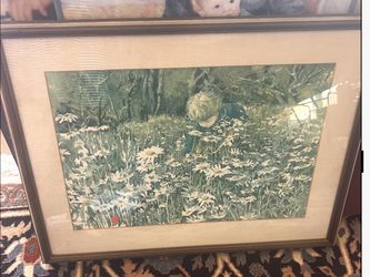 Boy Picking Daisies Print