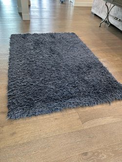 Soft Plush Blue Shag Area Rug – 4.5’ x 6.5’ – Cozy & Modern