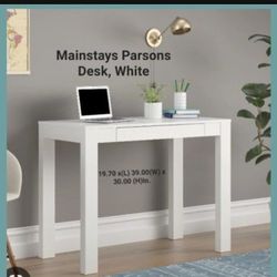 Brand New Mainstays Parsons Desk White 