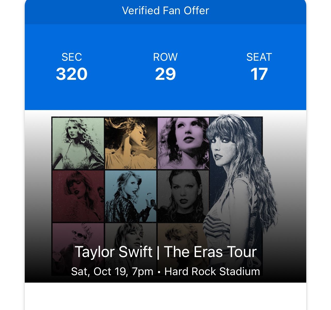 Taylor Swift Concert Ticket