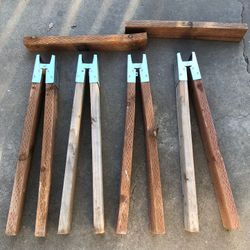 Sawhorses- Pair Set Up As Table Top Stands