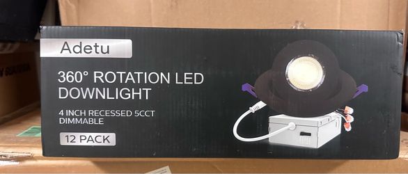 Adetu 12 Pack 4 inch 5CCT Black Gimbal LED Recessed Lights, 10W=95W, 982LM 360°+90° Adjustable Direction