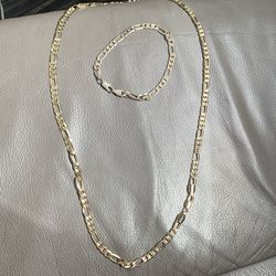 Gold chain and bracelet