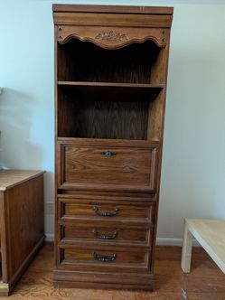2-piece set - Vintage solid wood bookshelves